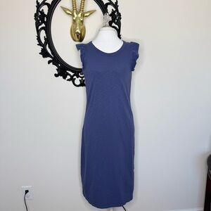 Universal Thread Slate Blue Midi Length Ruffle Sleeveless Dress